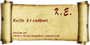 Kolb Erzsébet névjegykártya